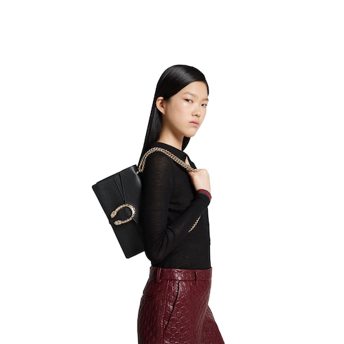 Dionysus medium shoulder bag black leather