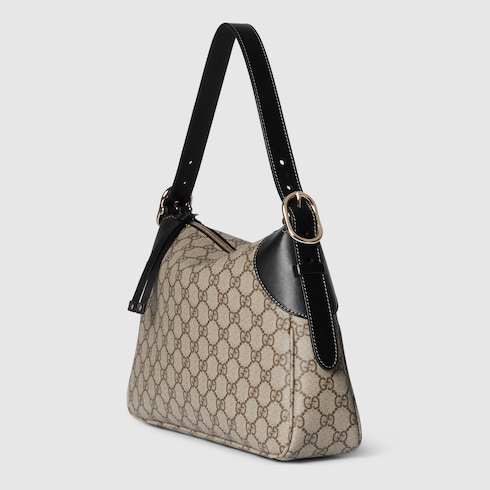 GG Emblem medium shoulder bag beige and dark