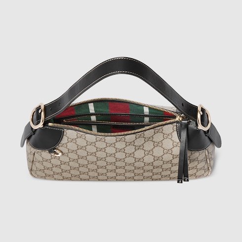 GG Emblem medium shoulder bag beige and dark