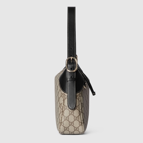 GG Emblem medium shoulder bag beige and dark