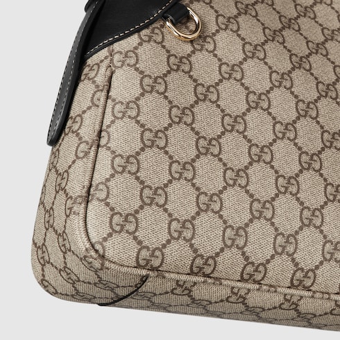 GG Emblem medium shoulder bag beige and dark