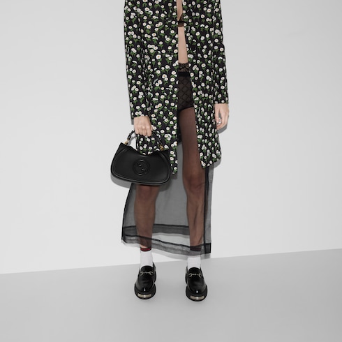 Gucci Blondie medium top handle bag black smooth