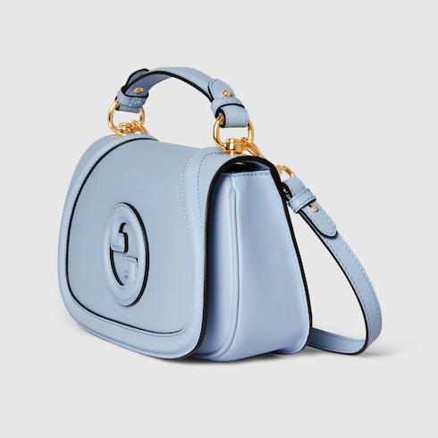 Gucci Blondie medium top handle bag light blue leather
