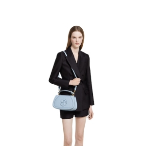 Gucci Blondie medium top handle bag light blue leather