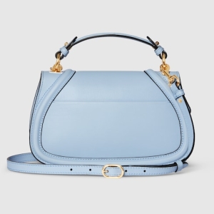 Gucci Blondie medium top handle bag light blue leather