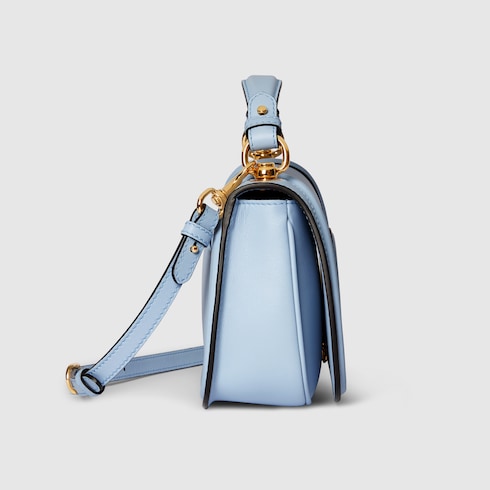 Gucci Blondie medium top handle bag light blue leather