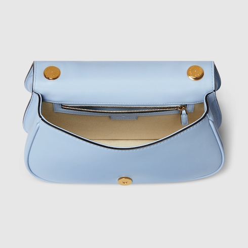 Gucci Blondie medium top handle bag light blue leather