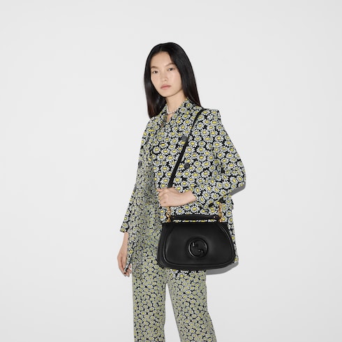 Gucci Blondie large top handle bag black leather