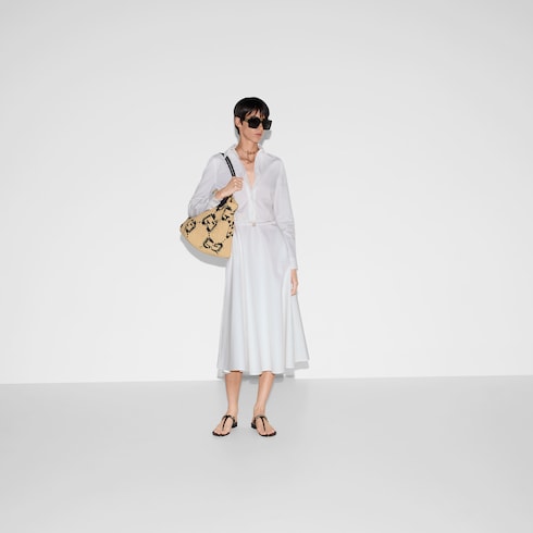 Woven medium tote bag