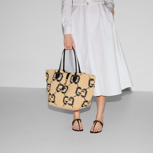 Woven medium tote bag