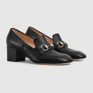 Women's loafer pump with Horsebit black