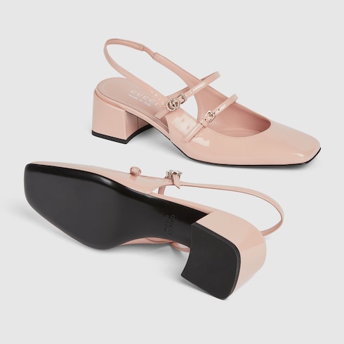 Women's pump with Double G pink