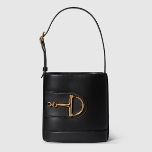 Gucci 73 small bucket bag black leather