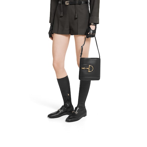 Gucci 73 small bucket bag black leather