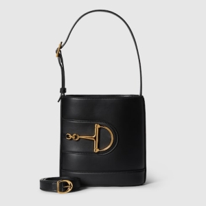 Gucci 73 small bucket bag black leather