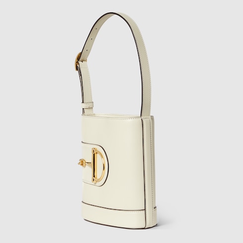 Gucci 73 small bucket bag white leather