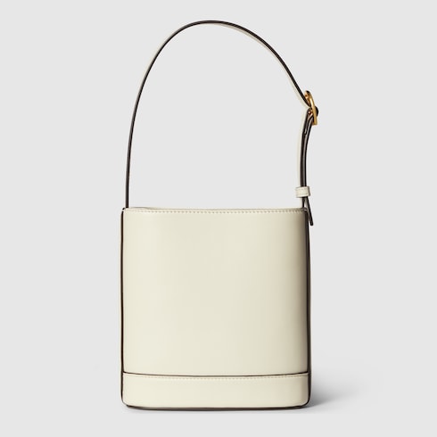 Gucci 73 small bucket bag white leather