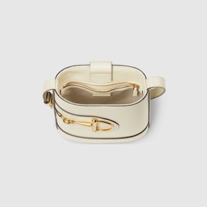Gucci 73 small bucket bag white leather