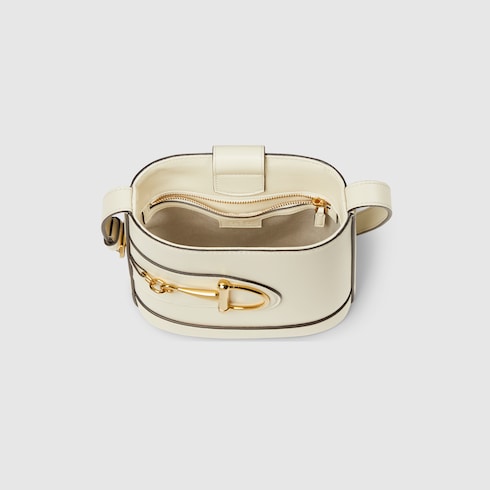 Gucci 73 small bucket bag white leather