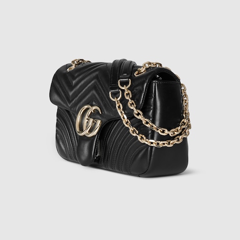 GG Marmont medium shoulder bag black leather