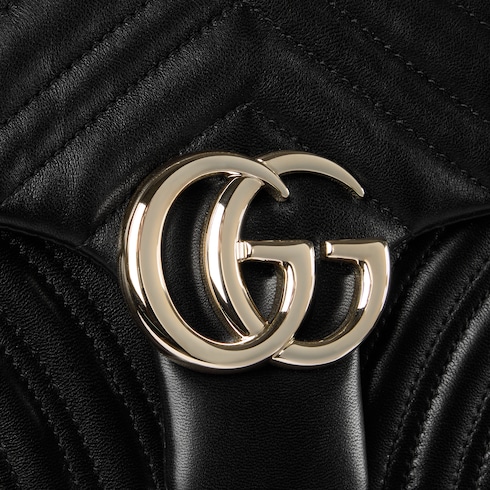 GG Marmont medium shoulder bag black leather