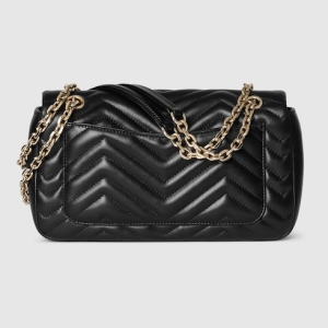 GG Marmont medium shoulder bag black leather