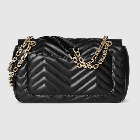 GG Marmont medium shoulder bag black leather