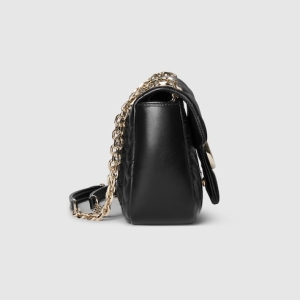 GG Marmont medium shoulder bag black leather
