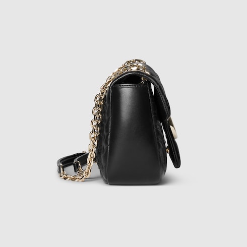 GG Marmont medium shoulder bag black leather