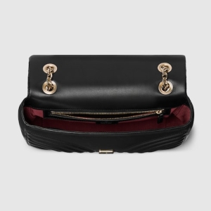 GG Marmont medium shoulder bag black leather