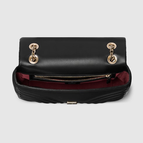 GG Marmont medium shoulder bag black leather