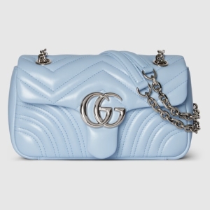 GG Marmont small shoulder bag light blue leather