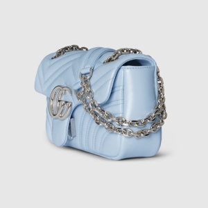 GG Marmont small shoulder bag light blue leather