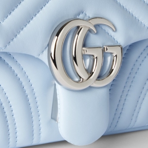 GG Marmont small shoulder bag light blue leather