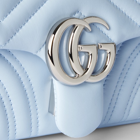 GG Marmont small shoulder bag light blue leather