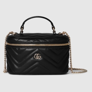 GG Marmont mini vanity bag black leather