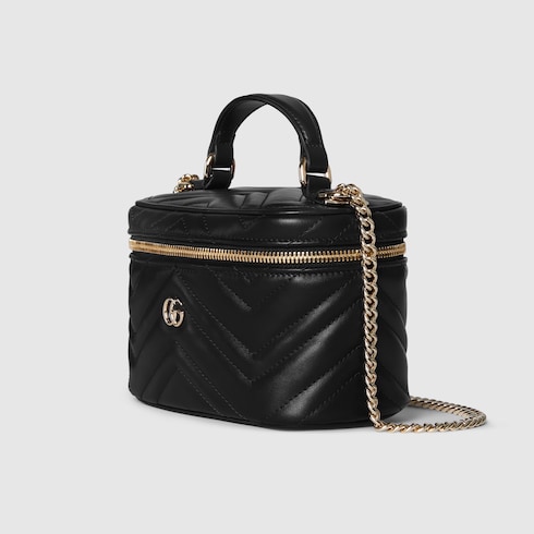 GG Marmont mini vanity bag black leather