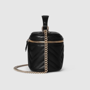 GG Marmont mini vanity bag black leather