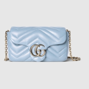 GG Marmont mini shoulder bag light blue