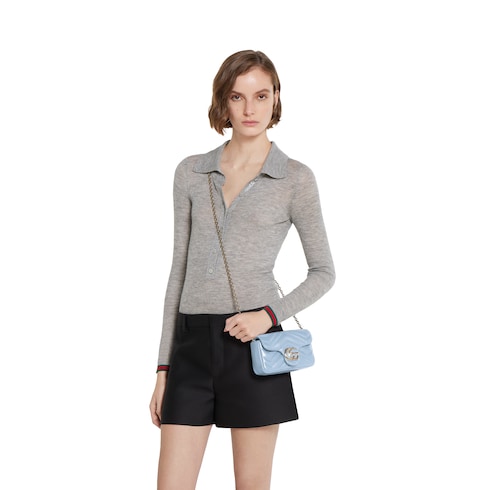GG Marmont mini shoulder bag light blue