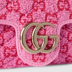 GG Marmont mini shoulder bag pink and red GG