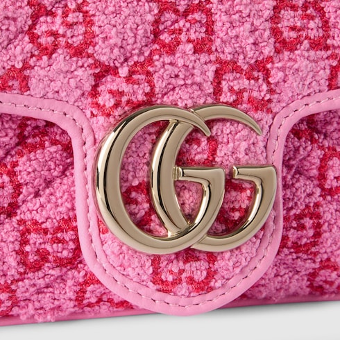 GG Marmont mini shoulder bag pink and red GG