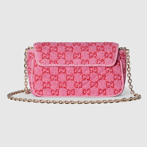 GG Marmont mini shoulder bag pink and red GG