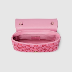 GG Marmont mini shoulder bag pink and red GG