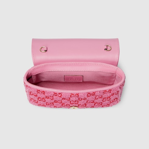 GG Marmont mini shoulder bag pink and red GG