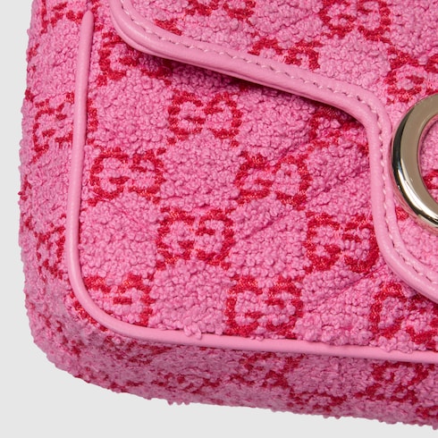 GG Marmont mini shoulder bag pink and red GG
