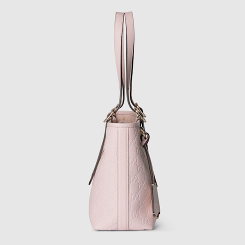 GG Emblem medium tote bag pink GG leather