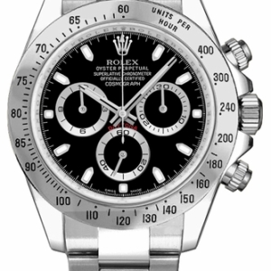 Cosmograph Daytona Steel Bezel Black Dial Men's Watch 116520-0015