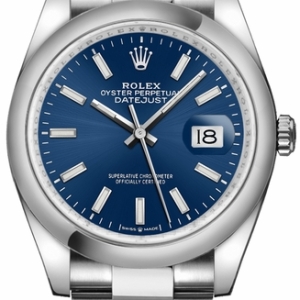 Datejust 36 Blue Dial Index Hour Markers Watch 126200-0006