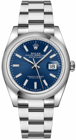 Datejust 36 Blue Dial Index Hour Markers Watch 126200-0006